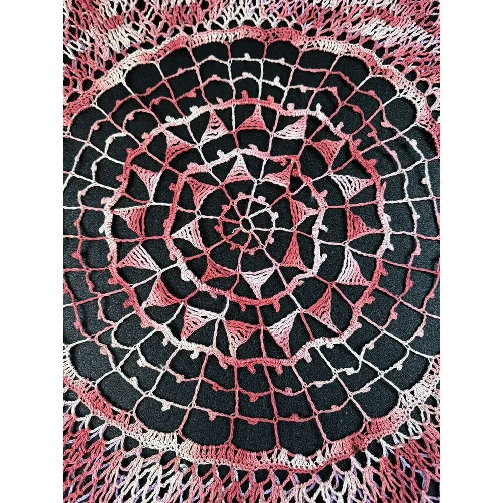 Large 26" Layered Purple &‎ Pink Handmade Doily - Picture 3 of 5